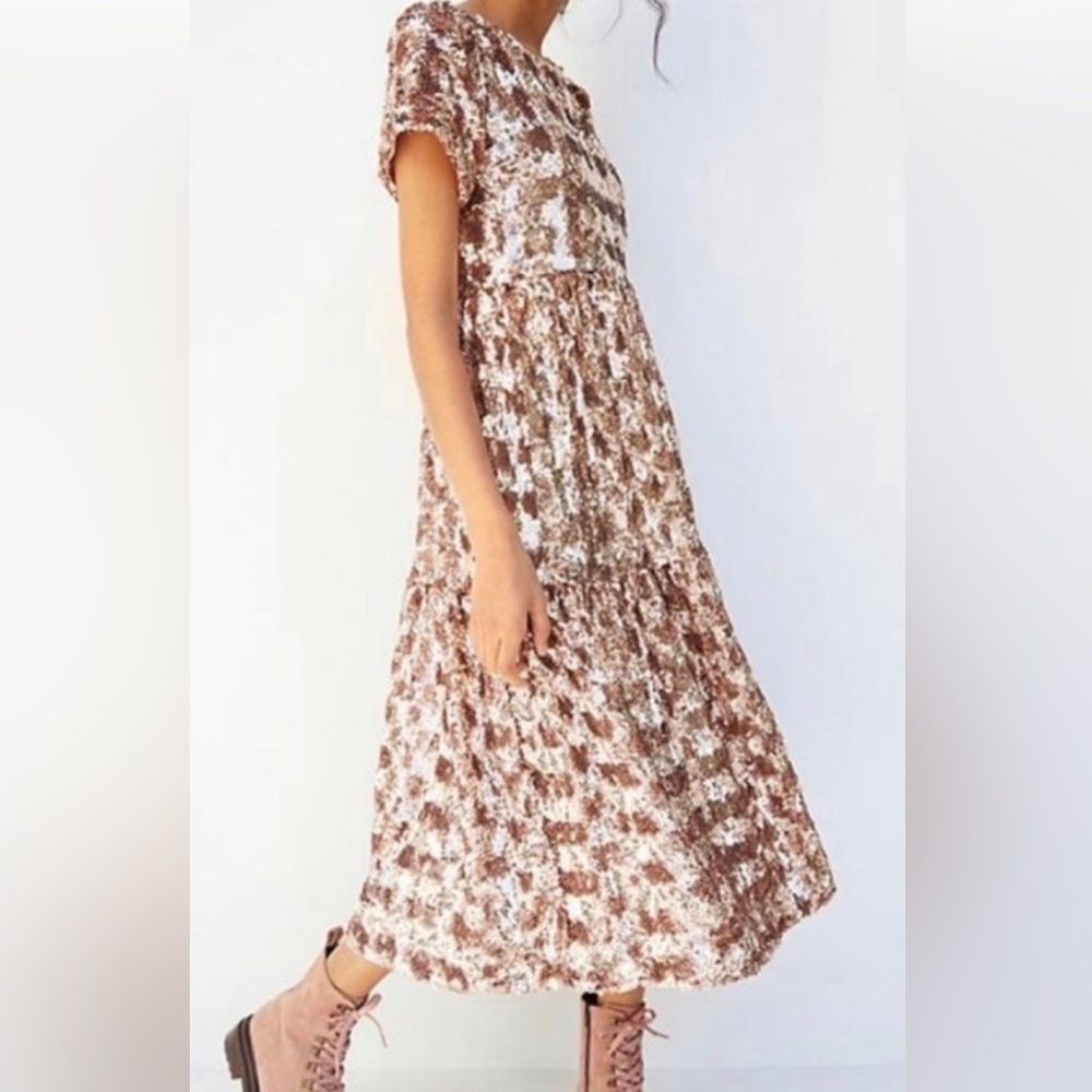 Anthropologie Maeve Bernadette Sequined Midi Dress